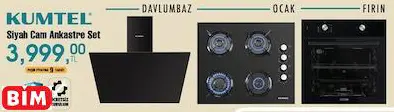 KUMTEL SİYAH CAM ANKASTRE SET
